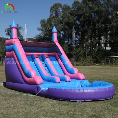 वाणिज्यिक 100% पीवीसी डबल लेन inflatable पानी स्लाइड आउटडोर गीला सूखी बड़े पानी स्लाइड के साथ स्प्लैश पूल