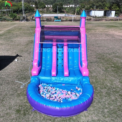 वाणिज्यिक 100% पीवीसी डबल लेन inflatable पानी स्लाइड आउटडोर गीला सूखी बड़े पानी स्लाइड के साथ स्प्लैश पूल