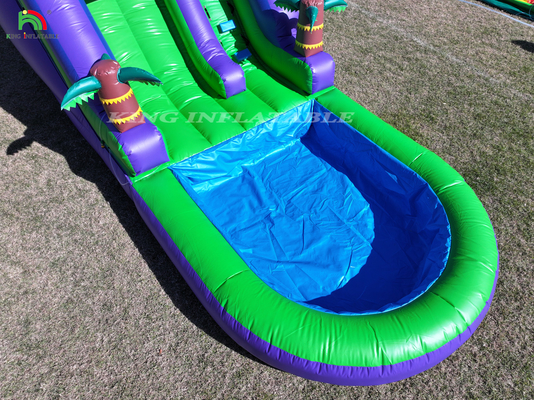 वाणिज्यिक पीवीसी inflatable पानी स्लाइड आउटडोर पिछवाड़े बच्चे पानी स्लाइड के साथ बड़ा पानी स्प्लैश पूल और 1100W ब्लोअर