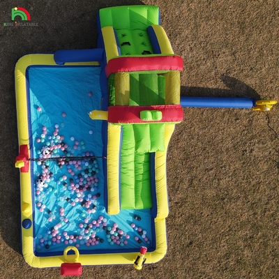 बच्चों के लिए पार्टी गीला सूखी inflatable उछाल घर पानी स्लाइड बॉलर संयोजन के साथ बड़ा स्प्लैश पूल चढ़ाई ब्लोअर बास्केट डार्टबोर्ड