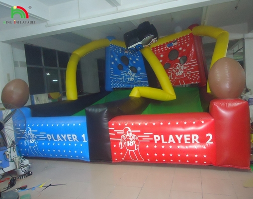आउटडोर inflatable मजेदार खेल खेल क्वार्टरबैक ब्लिट्ज inflatable फुटबॉल टॉस खेल