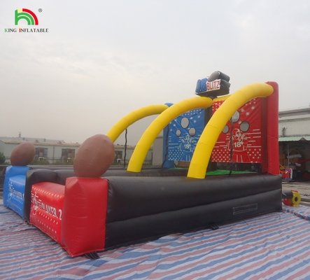 आउटडोर inflatable मजेदार खेल खेल क्वार्टरबैक ब्लिट्ज inflatable फुटबॉल टॉस खेल