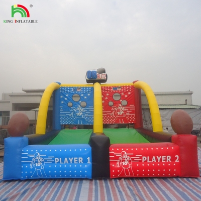 आउटडोर inflatable मजेदार खेल खेल क्वार्टरबैक ब्लिट्ज inflatable फुटबॉल टॉस खेल