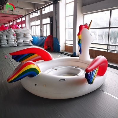 6 व्यक्ति के लिए inflatable Peacock Water Mount Sea Lake Pool Float Water Toy Giant Unicorn Flamingo पानी की पार्टी के लिए inflatable फ्लोटिंग बेड