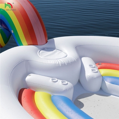 6 व्यक्ति के लिए inflatable Peacock Water Mount Sea Lake Pool Float Water Toy Giant Unicorn Flamingo पानी की पार्टी के लिए inflatable फ्लोटिंग बेड