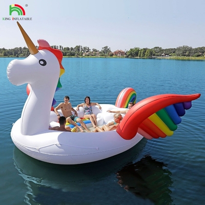 6 व्यक्ति के लिए inflatable Peacock Water Mount Sea Lake Pool Float Water Toy Giant Unicorn Flamingo पानी की पार्टी के लिए inflatable फ्लोटिंग बेड