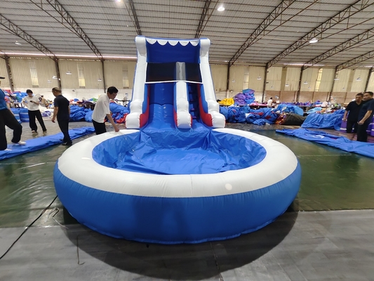 वाणिज्यिक वाटर स्लाइड Inflatable Kids Outdoor Games Wet Dry पानी के स्प्लैश पूल के साथ Inflatable वाटर स्लाइड