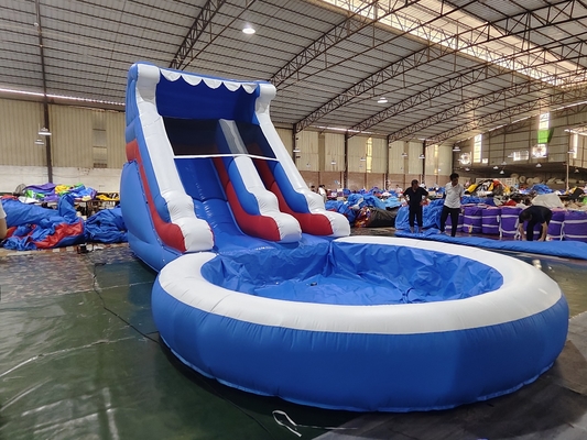 वाणिज्यिक वाटर स्लाइड Inflatable Kids Outdoor Games Wet Dry पानी के स्प्लैश पूल के साथ Inflatable वाटर स्लाइड