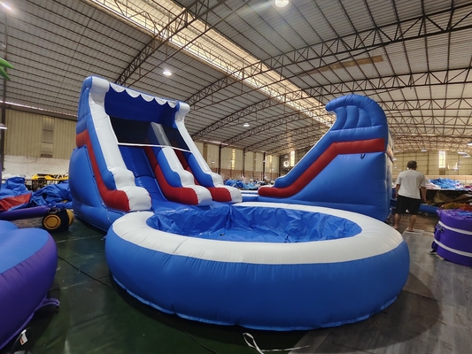 वाणिज्यिक वाटर स्लाइड Inflatable Kids Outdoor Games Wet Dry पानी के स्प्लैश पूल के साथ Inflatable वाटर स्लाइड