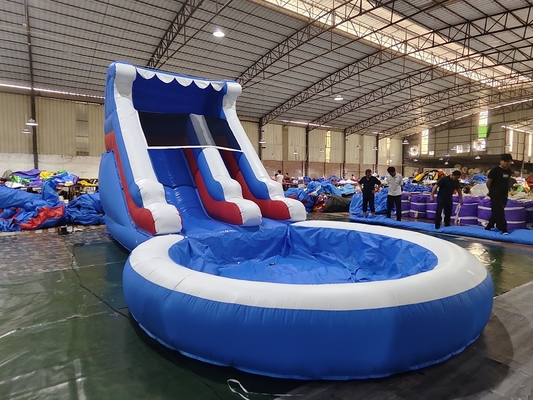वाणिज्यिक वाटर स्लाइड Inflatable Kids Outdoor Games Wet Dry पानी के स्प्लैश पूल के साथ Inflatable वाटर स्लाइड