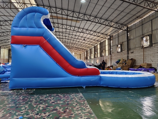 वाणिज्यिक वाटर स्लाइड Inflatable Kids Outdoor Games Wet Dry पानी के स्प्लैश पूल के साथ Inflatable वाटर स्लाइड