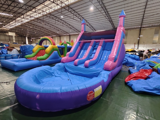 लोकप्रिय वाणिज्यिक डबल लेन inflatable पानी स्लाइड्स के साथ पूल पानी स्लाइड्स बच्चों और वयस्कों के लिए inflatable