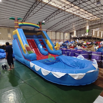 वाणिज्यिक ग्रेड पीवीसी inflatable पानी स्लाइड पूल के साथ संयोजन
