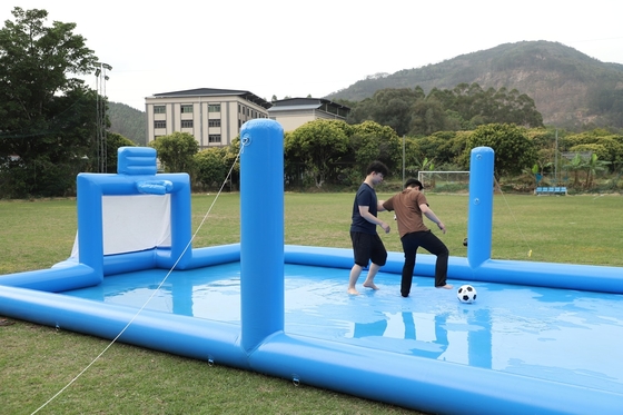 पीवीसी inflatable खेल खेल नीला inflatable पानी वॉलीबॉल नेट फील्ड फ़ुटबॉल मैदान एरेना कोर्ट Inflatable फुटबॉल कोर्ट मैदान