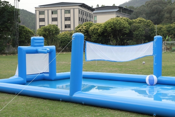 पीवीसी inflatable खेल खेल नीला inflatable पानी वॉलीबॉल नेट फील्ड फ़ुटबॉल मैदान एरेना कोर्ट Inflatable फुटबॉल कोर्ट मैदान