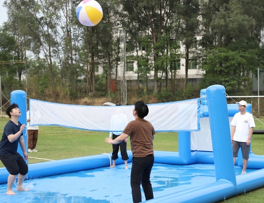 पीवीसी inflatable खेल खेल नीला inflatable पानी वॉलीबॉल नेट फील्ड फ़ुटबॉल मैदान एरेना कोर्ट Inflatable फुटबॉल कोर्ट मैदान