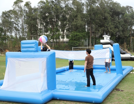पीवीसी inflatable खेल खेल नीला inflatable पानी वॉलीबॉल नेट फील्ड फ़ुटबॉल मैदान एरेना कोर्ट Inflatable फुटबॉल कोर्ट मैदान