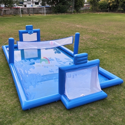 पीवीसी inflatable खेल खेल नीला inflatable पानी वॉलीबॉल नेट फील्ड फ़ुटबॉल मैदान एरेना कोर्ट Inflatable फुटबॉल कोर्ट मैदान