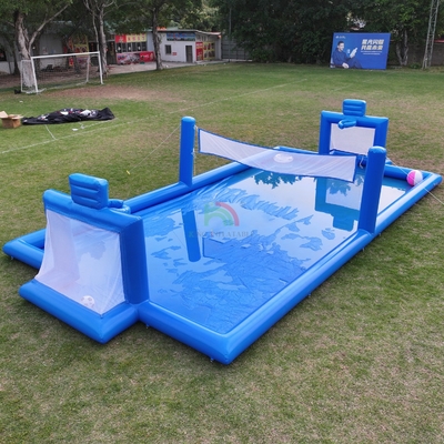 पीवीसी inflatable खेल खेल नीला inflatable पानी वॉलीबॉल नेट फील्ड फ़ुटबॉल मैदान एरेना कोर्ट Inflatable फुटबॉल कोर्ट मैदान