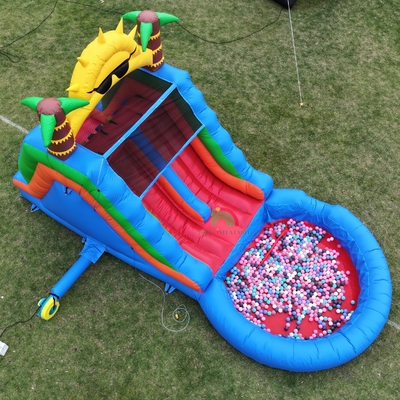 डबल लेन पीवीसी inflatable वाटर स्लाइड कंबाइन के साथ पूल बाधा चढ़ाई inflatable पूल स्लाइड