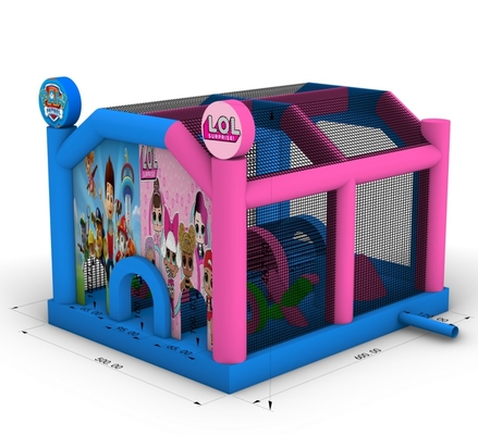 वाणिज्यिक inflatable Bounce House Castle Combo बाधा ट्रैंपोलिन के साथ inflatable bouncy कूद महल