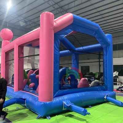 वाणिज्यिक inflatable Bounce House Castle Combo बाधा ट्रैंपोलिन के साथ inflatable bouncy कूद महल