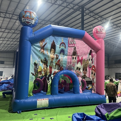 वाणिज्यिक inflatable Bounce House Castle Combo बाधा ट्रैंपोलिन के साथ inflatable bouncy कूद महल