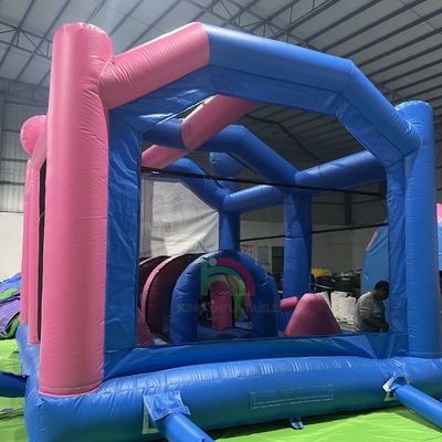 वाणिज्यिक inflatable Bounce House Castle Combo बाधा ट्रैंपोलिन के साथ inflatable bouncy कूद महल
