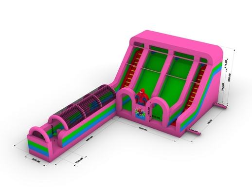 वाणिज्यिक ग्रेड पीवीसी स्पाइडर मैन वाटरस्लाइड inflatable उछाल घर ComboObstacle कोर्स स्लाइड inflatable पानी स्लाइड