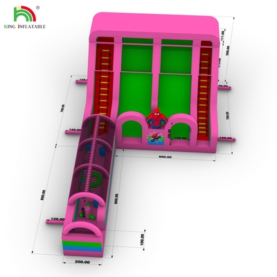 वाणिज्यिक ग्रेड पीवीसी स्पाइडर मैन वाटरस्लाइड inflatable उछाल घर ComboObstacle कोर्स स्लाइड inflatable पानी स्लाइड