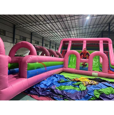 वाणिज्यिक ग्रेड पीवीसी स्पाइडर मैन वाटरस्लाइड inflatable उछाल घर ComboObstacle कोर्स स्लाइड inflatable पानी स्लाइड