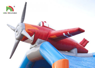 बाउंसर अग्निरोधी प्लेटो के साथ लाल विमान Inflatable कूद महल 0.55 मिमी पीवीसी तिरपाल
