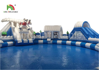 कस्टम ध्रुवीय भालू सफेद विशालकाय Inflatable भूमि जल पार्क टिकाऊ गंध