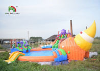 वाणिज्यिक 3 पार्टी के लिए स्विमिंग पूल स्लाइड के साथ 1 Inflatable भूमि जल पार्क में
