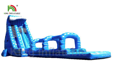 वयस्क के लिए ब्लू सिंगल लेन आउटडोर Inflatable पानी स्लाइड 15 * 5m EN71
