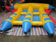 3 - 6 व्यक्ति एक्वा खेलों के लिए रोमांचक पीवीसी Inflatable फ्लाई मत्स्य पालन नाव केला आकार