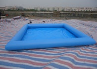 बच्चों के मनोरंजन के लिए स्क्वायर पीवीसी ब्लू इन्फ्लेटेबल वाटर पूल / वाटर पूल की गहराई 32 सेमी