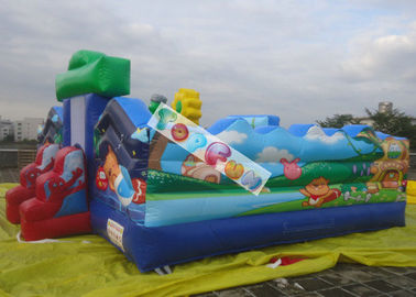 वाणिज्यिक Inflatable मनोरंजन पार्क / चिड़ियाघर कूदते महल 7x7m 0.55 मिमी पीवीसी तिरपाल