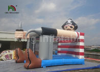 पीवीसी समुद्री डाकू थीम Inflatable कूदते महल बाउंसर 4 एक्स 3 मीटर आउटडोर ग्रे रंग