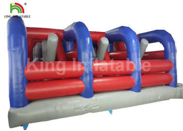 लाल 10x10m विशालकाय बाधा कोर्स Inflatable खेल खेल वयस्क के लिए उलझ के साथ