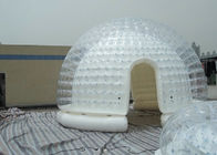 सफेद पीवीसी तिरपाल के साथ अर्ध पारदर्शी Inflatable बुलबुला तम्बू / यार्ड तम्बू
