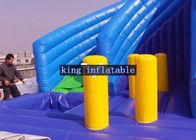 पूल एन बाधा खेल सीई अनुकूलित के साथ ब्लू टिकाऊ Inflatable पानी स्लाइड