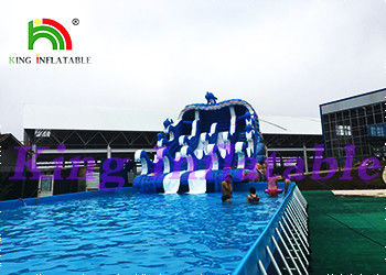 विशाल आउटडोर Inflatable पानी पार्क स्लाइड के साथ और जमीन स्विमिंग पूल के ऊपर