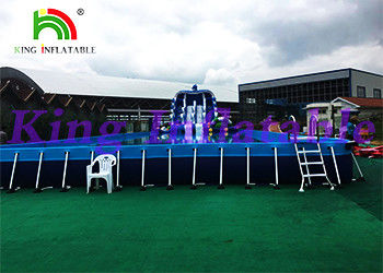 विशाल आउटडोर Inflatable पानी पार्क स्लाइड के साथ और जमीन स्विमिंग पूल के ऊपर