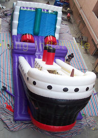 सीई ग्रीन विशाल Inflatable बाधा कोर्स सूखी दीवार पर चढ़ने के साथ स्लाइड