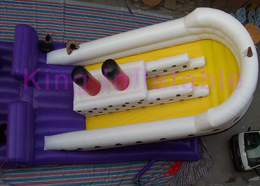 सीई ग्रीन विशाल Inflatable बाधा कोर्स सूखी दीवार पर चढ़ने के साथ स्लाइड