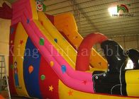 बच्चों के लिए 7 * 4 * 5.5 मीटर Inflatable सूखी स्लाइड जोकर थीम पीवीसी उछाल घरों