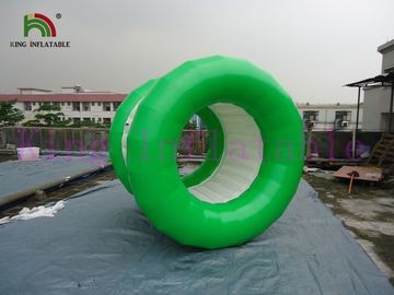 ग्रीन / व्हाइट पीवीसी तिरपाल पानी पार्क के लिए Inflatable पानी गेंद रोलिंग खिलौना
