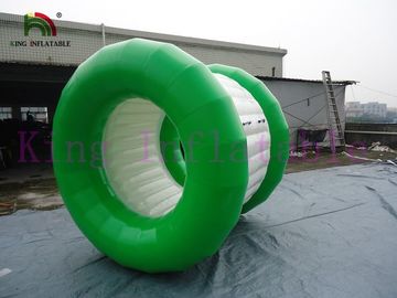 ग्रीन / व्हाइट पीवीसी तिरपाल पानी पार्क के लिए Inflatable पानी गेंद रोलिंग खिलौना