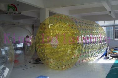 बच्चों के लिए 2.4 m दीया Inflatable पानी रोलिंग खिलौना पीला पीवीसी Inflatable पानी रोलर